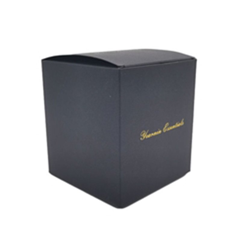 Black Kraft Candle Box with Stamping