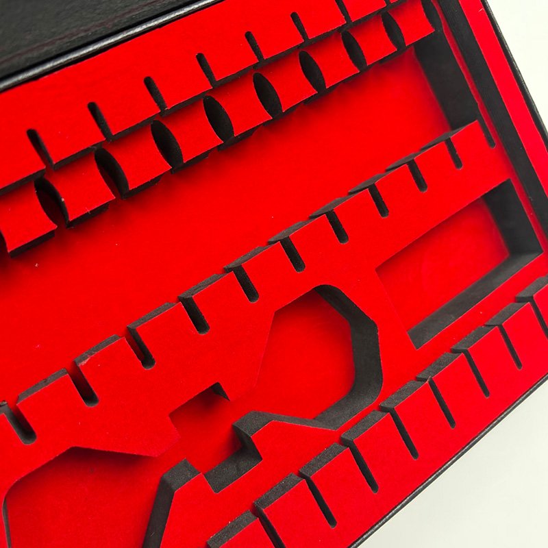 Velvet fabric covered EVA insert