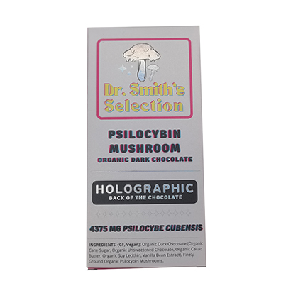 Mushroom chocolate bar packaging