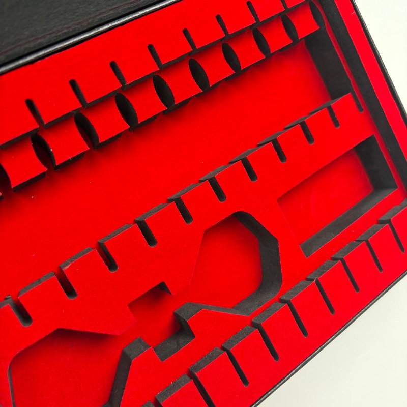 Velvet fabric covered EVA insert
