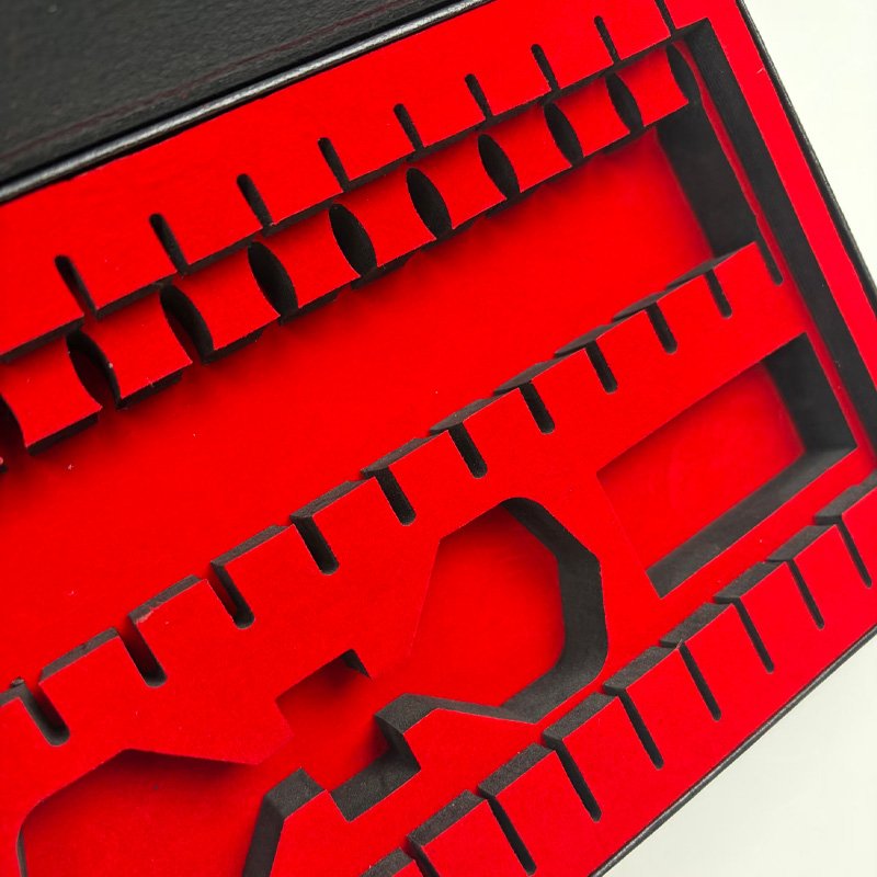 Velvet fabric covered EVA insert