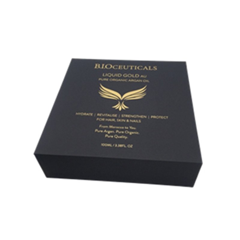 Two piece black kraft rigid box